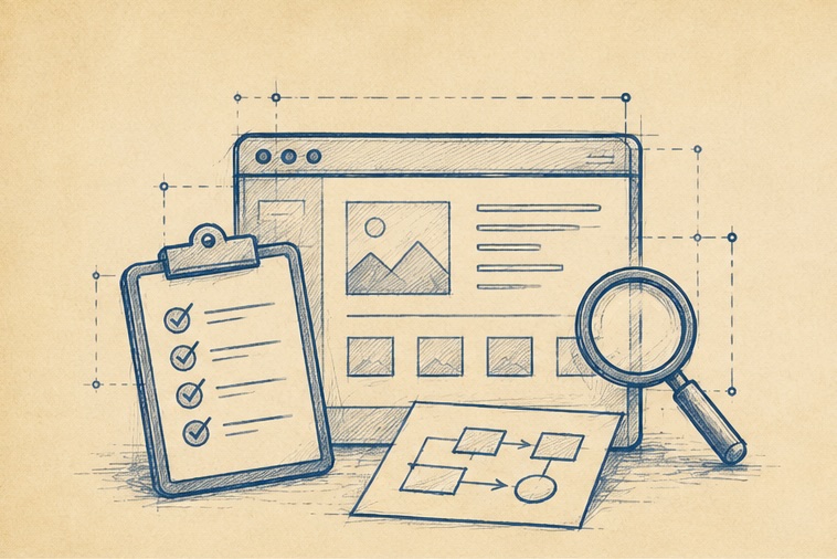 Sketch of web design elements