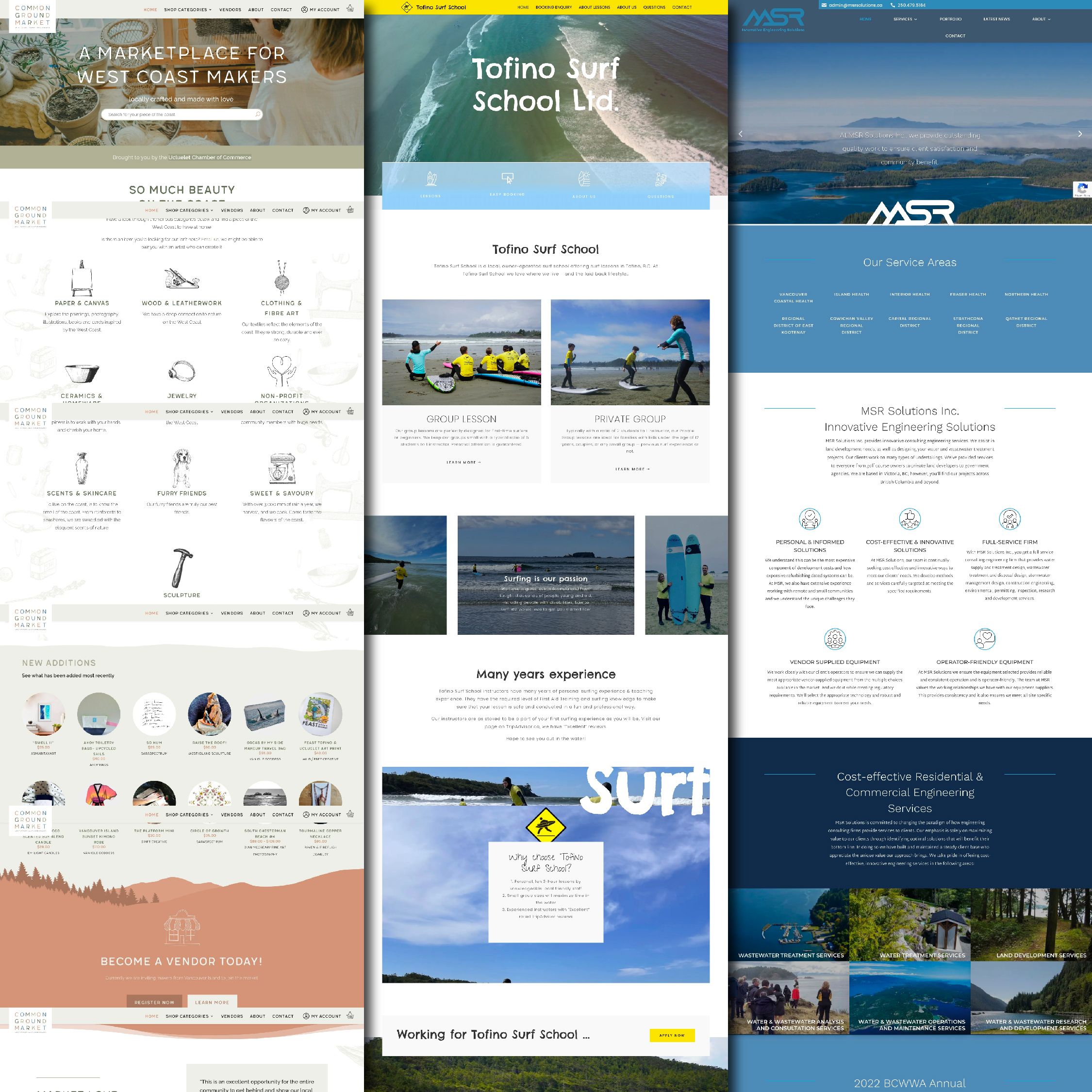 Website design collage
