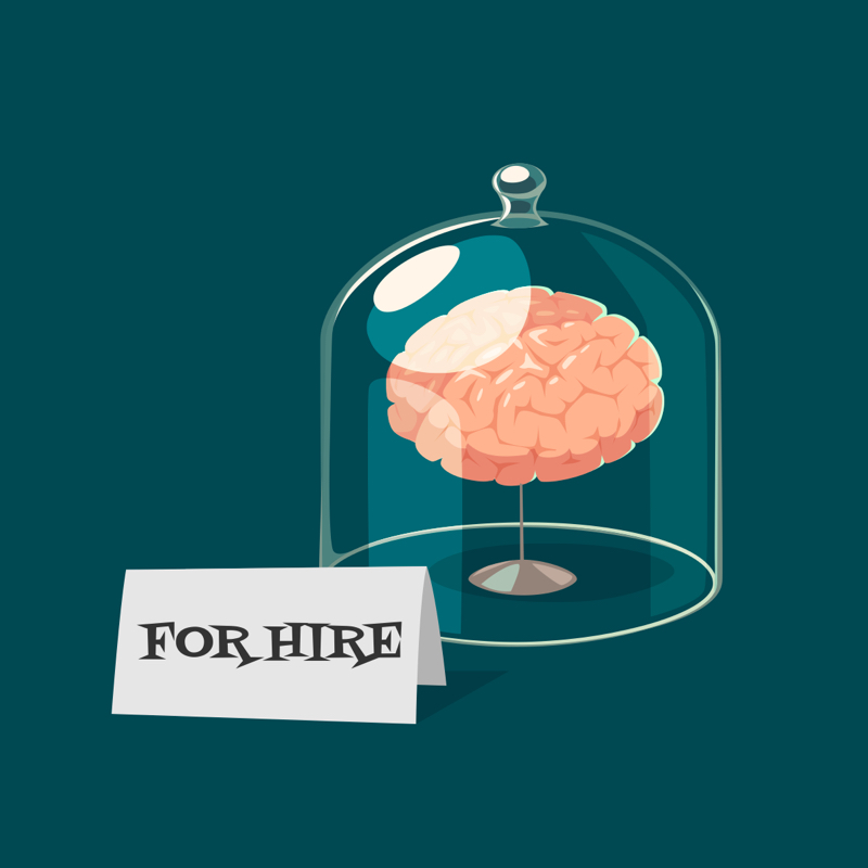 Brain for hire illustration